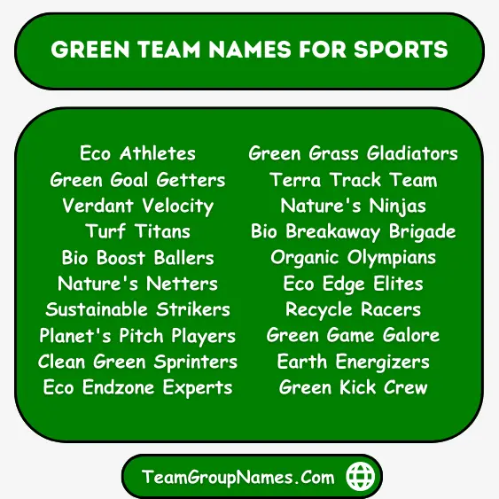 Green Team Names For Sports