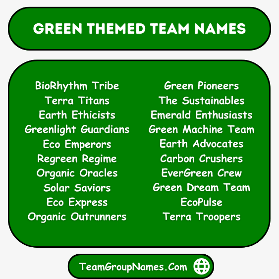 Green Themed Team Names