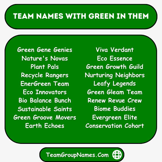 Team Names With Green In Them