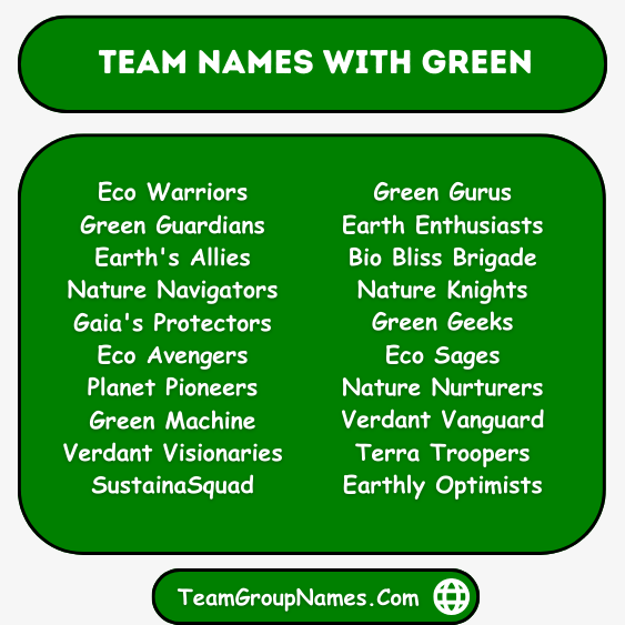 Team Names With Green