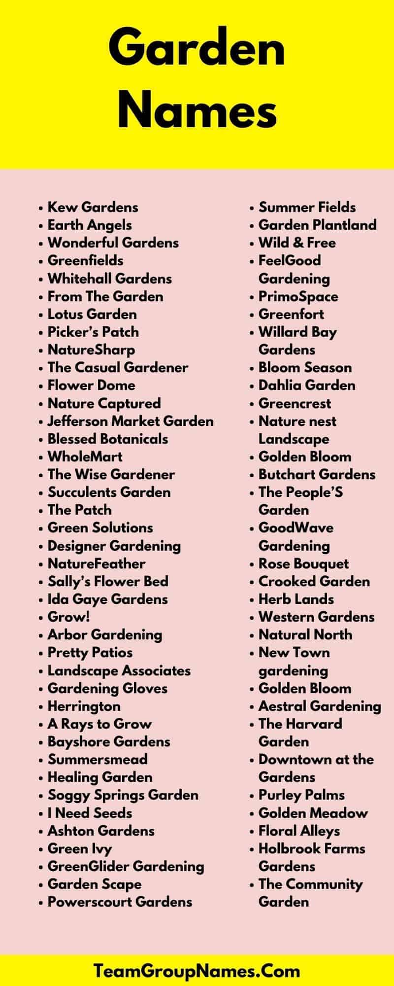 Garden Names