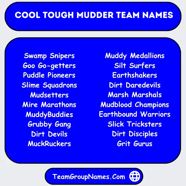 Cool Tough Mudder Team Names