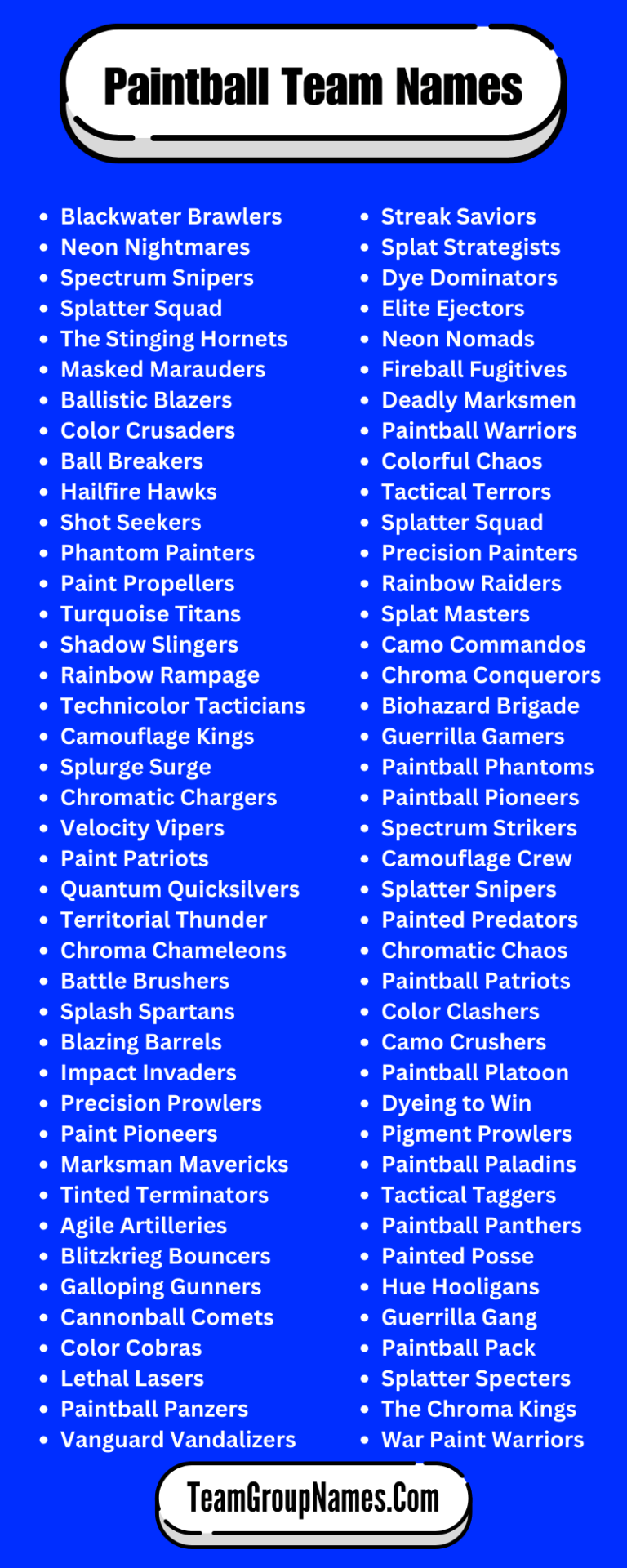 440+ Paintball Team Names for Every Type of Player