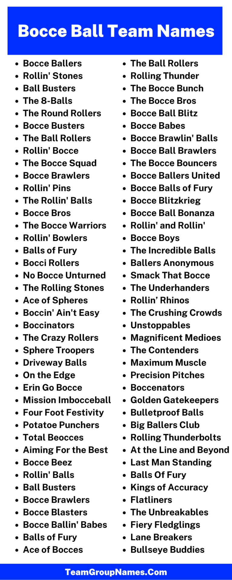 442+ Bocce Ball Team Names to Give You Inspiration