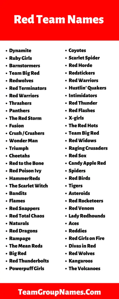 400+ Red Team Names: Cool, Good, Best, Funny Name Ideas