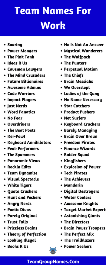 800+ Team Names For Work [2023] Cool, Funny, Creative, Unique