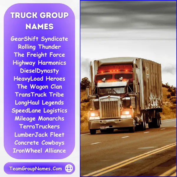 Truck Group Name Ideas