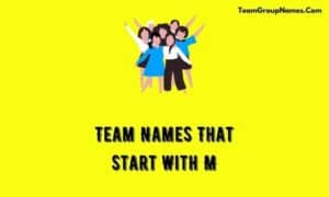 Team Names That Start With M