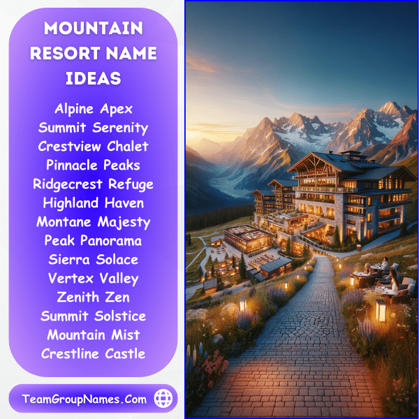 Mountain Resort Name Ideas