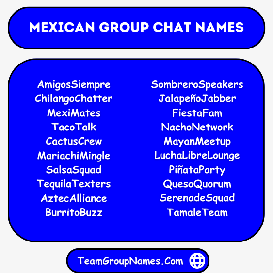 Mexican Group Chat Names