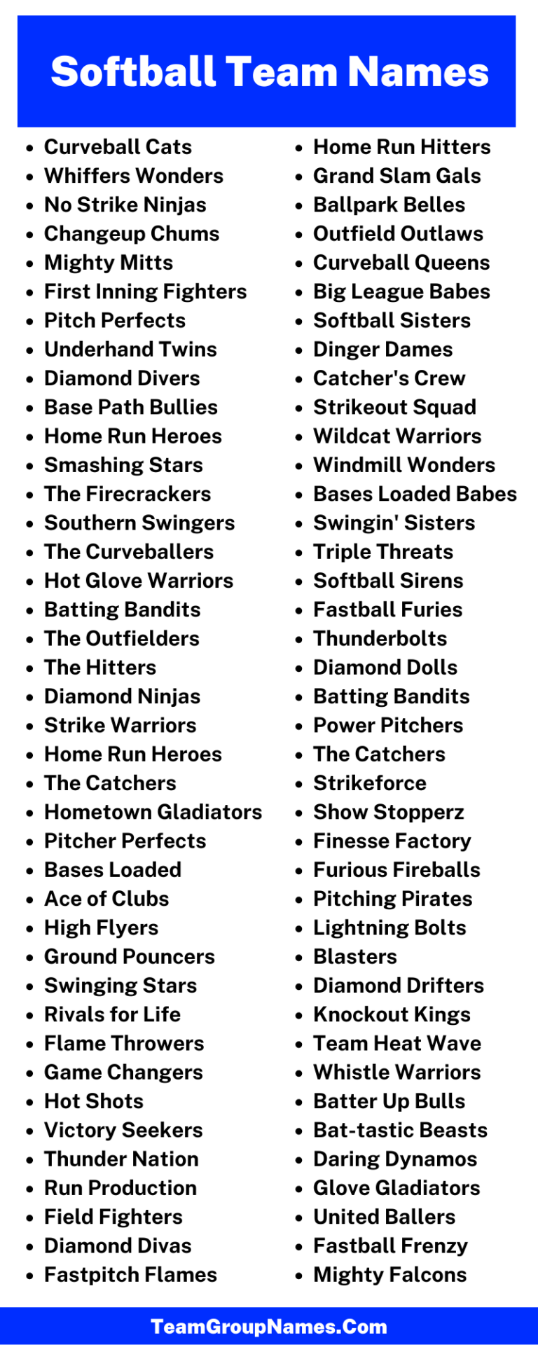 480+ Softball Team Names to Make a Statement