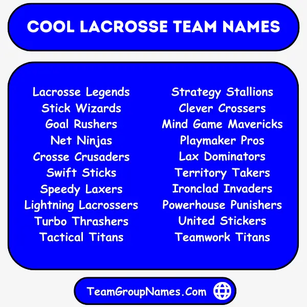 Cool Lacrosse Team Names