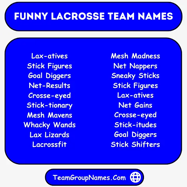Funny Lacrosse Team Names