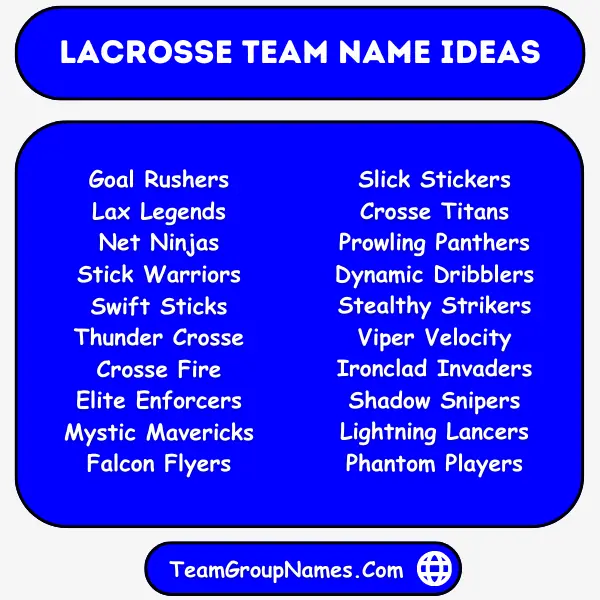 Lacrosse Team Name Ideas