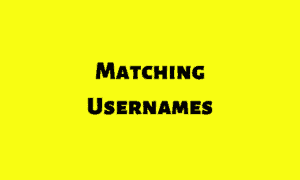 Matching Usernames