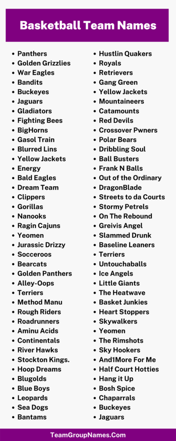 550+ Basketball Team Names Ideas For Your Squad