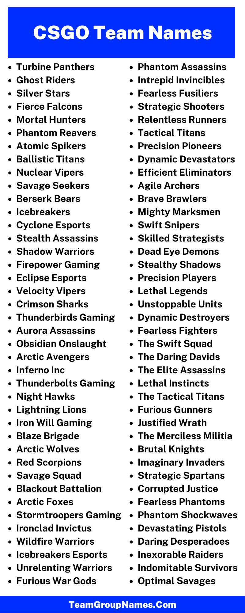 466+ Best CSGO Team Names for Competitive Play