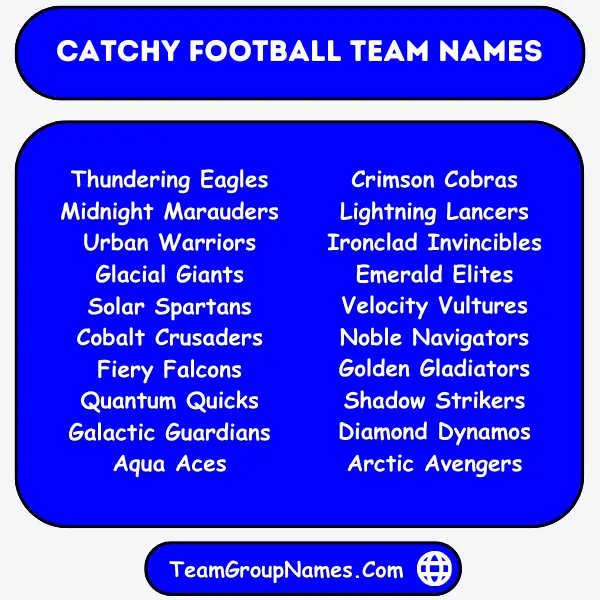 Catchy Football Team Names