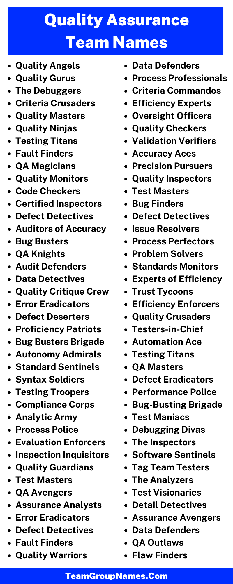 224+ Quality Assurance Team Names That Will Boost Team Morale