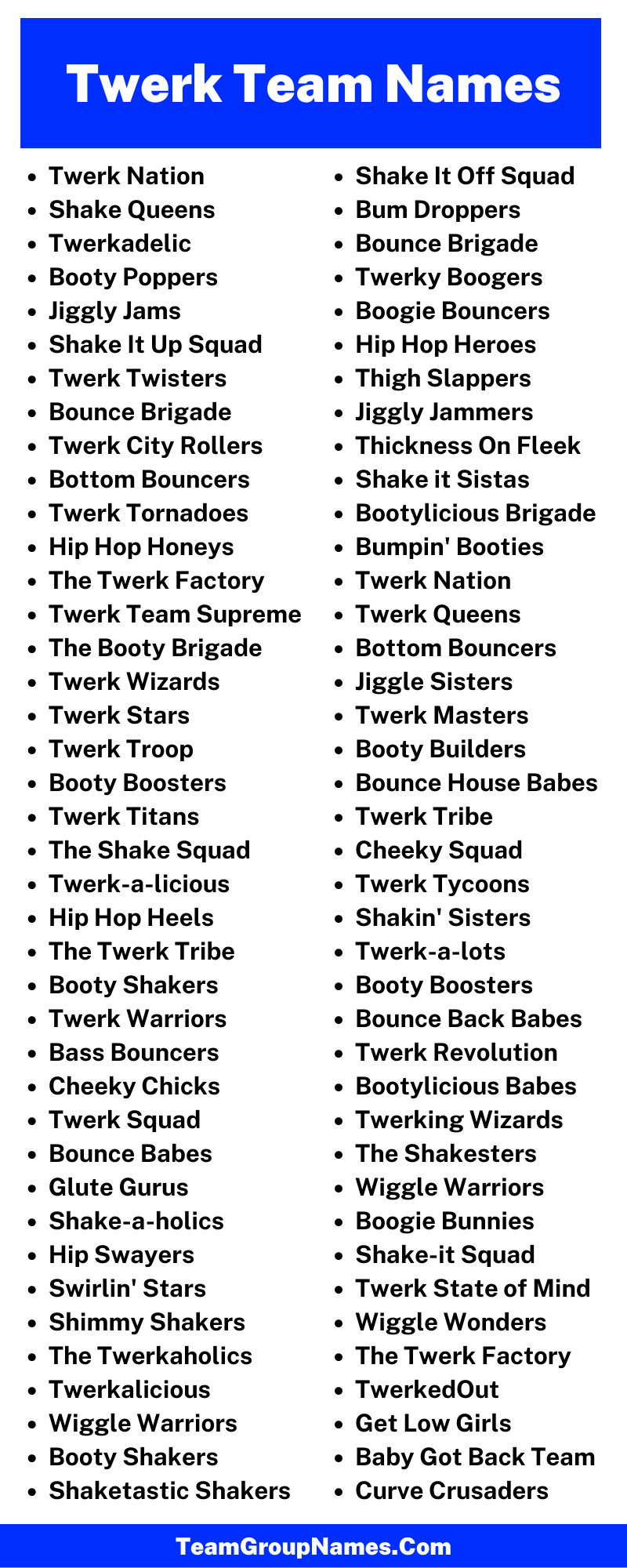 380+ Twerk Team Names to Step Up Your Game