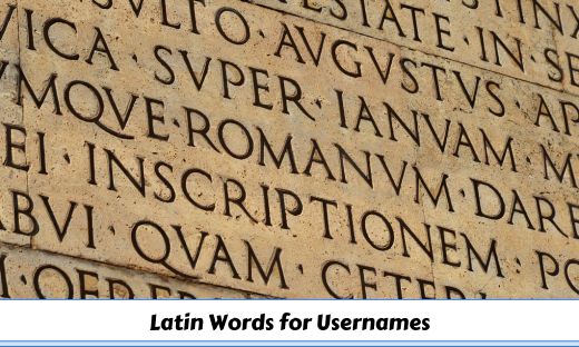 Latin Words for Usernames