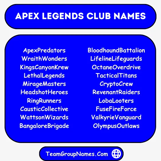 Apex Legends Club Names