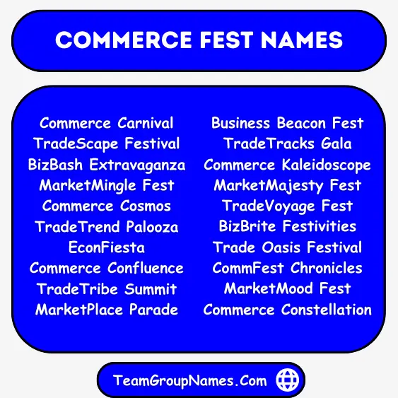 Commerce Fest Names