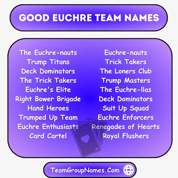 Good Euchre Team Names