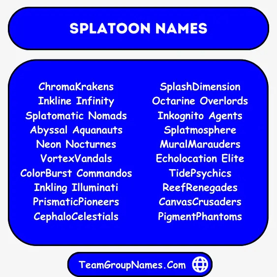 Splatoon Names