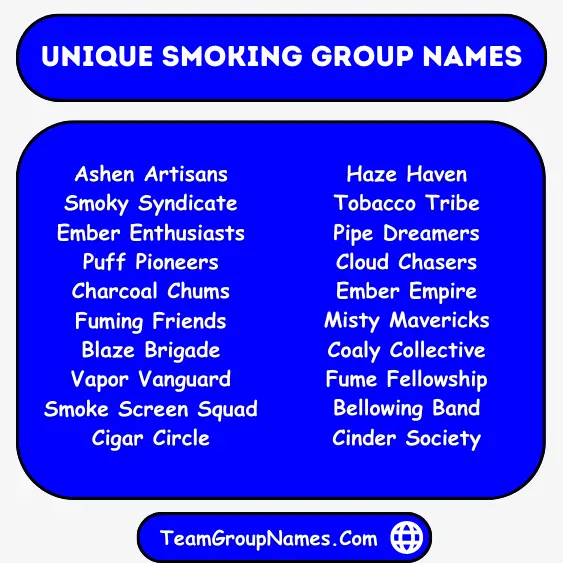 450 Smoking Group Names Best And Cool Ideas