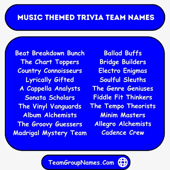 Music Themed Trivia Team Names