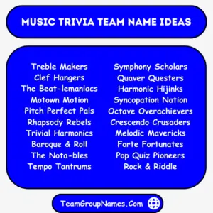 450+ Music Trivia Team Names (Creative & Funny)