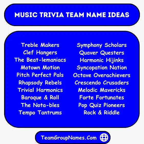 Music Trivia Team Name Ideas