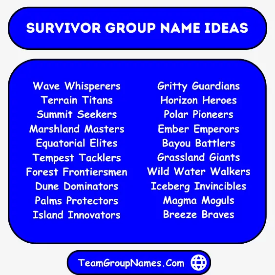 Survivor Group Name Ideas