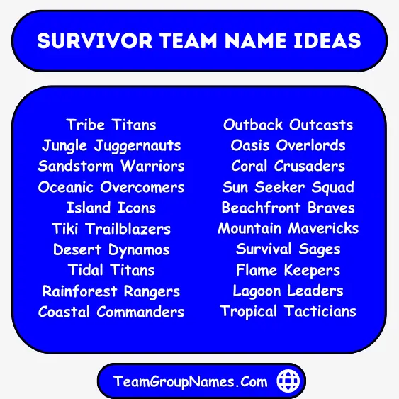 Survivor Team Name Ideas