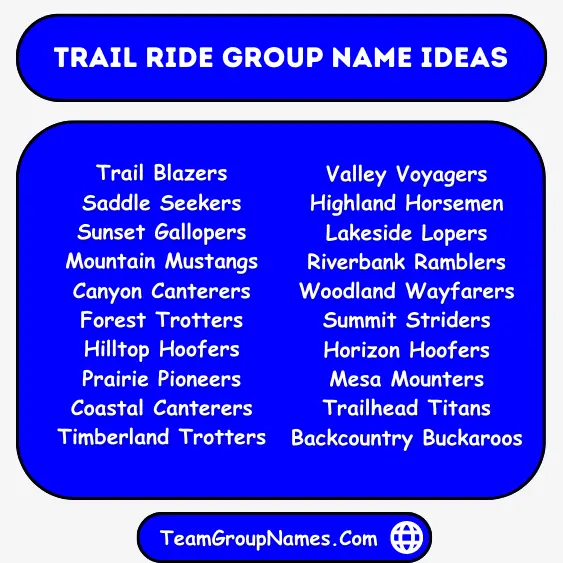 Trail Ride Group Name Ideas
