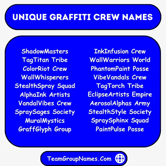 Unique Graffiti Crew Names