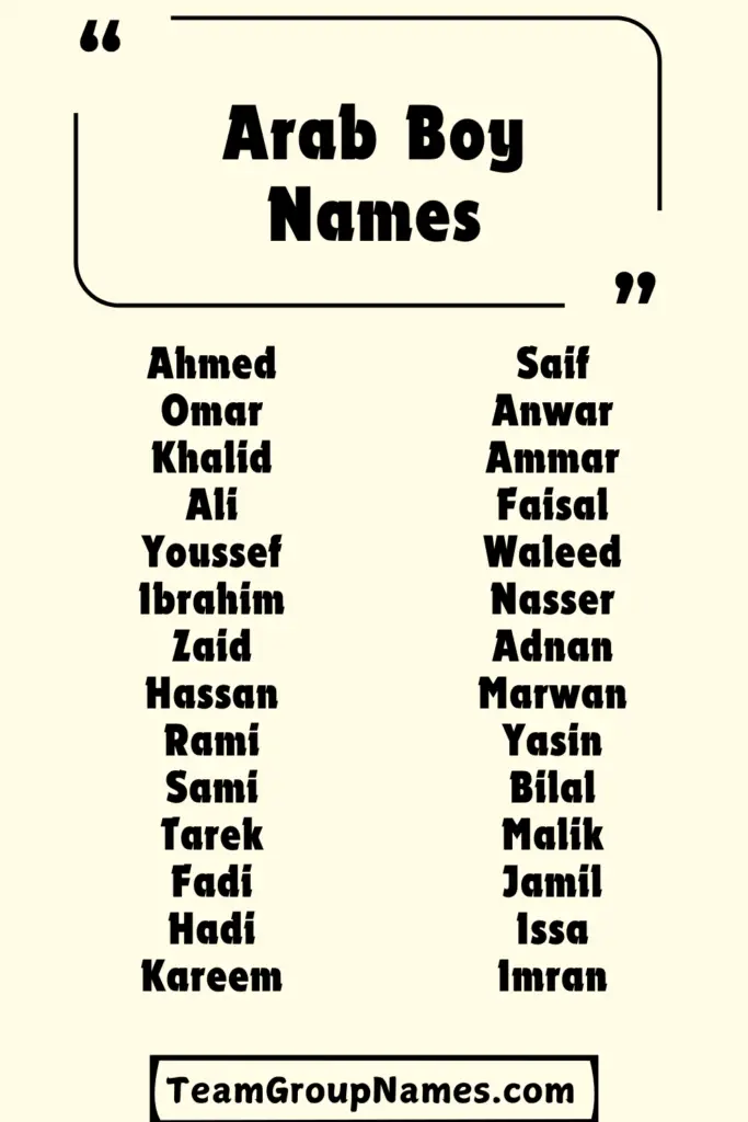 Arab Boy Names