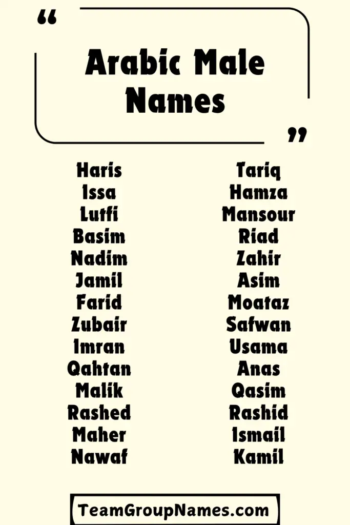 Arabic Male Names