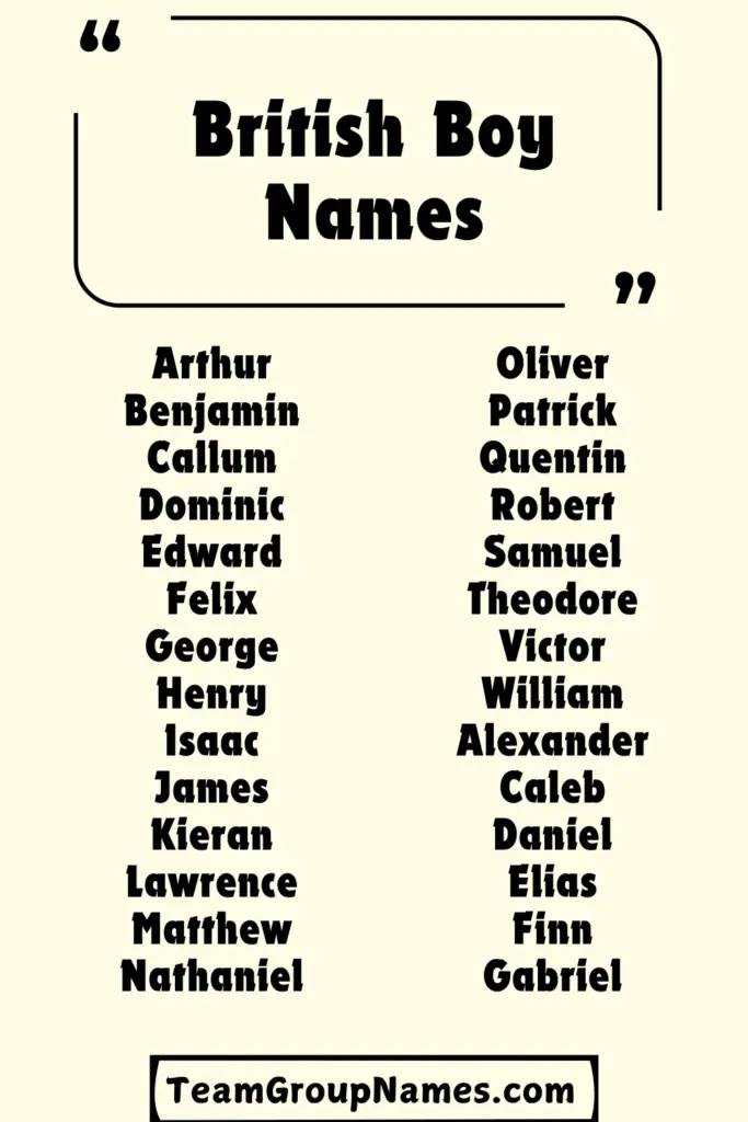 British Boy Names