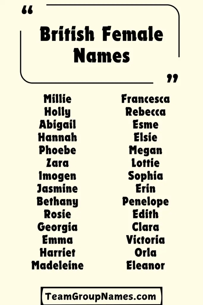 British Female Names