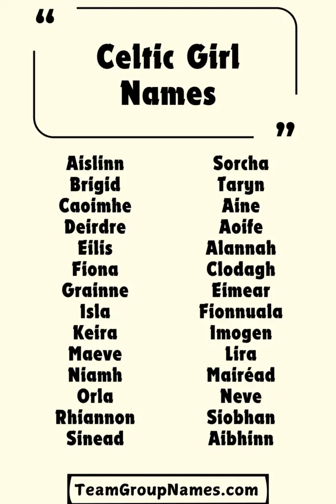 Celtic Girl Names