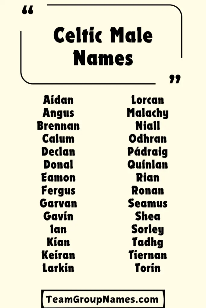 Celtic Male Names