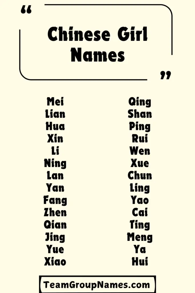 380+ Chinese Girl Names And Their Hidden Meanings