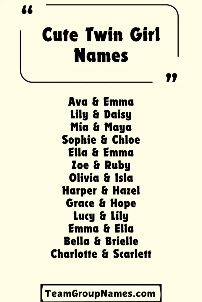 Cute Twin Girl Names