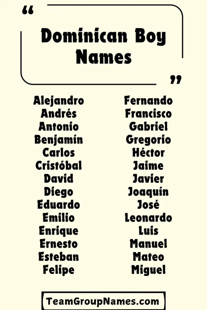 Dominican Boy Names