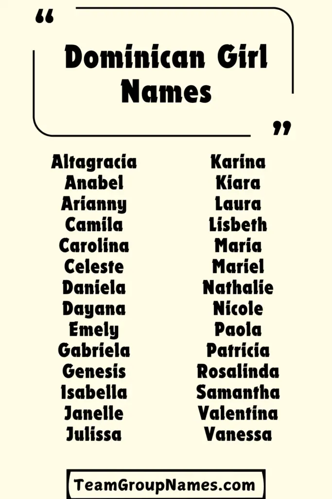Dominican Girl Names