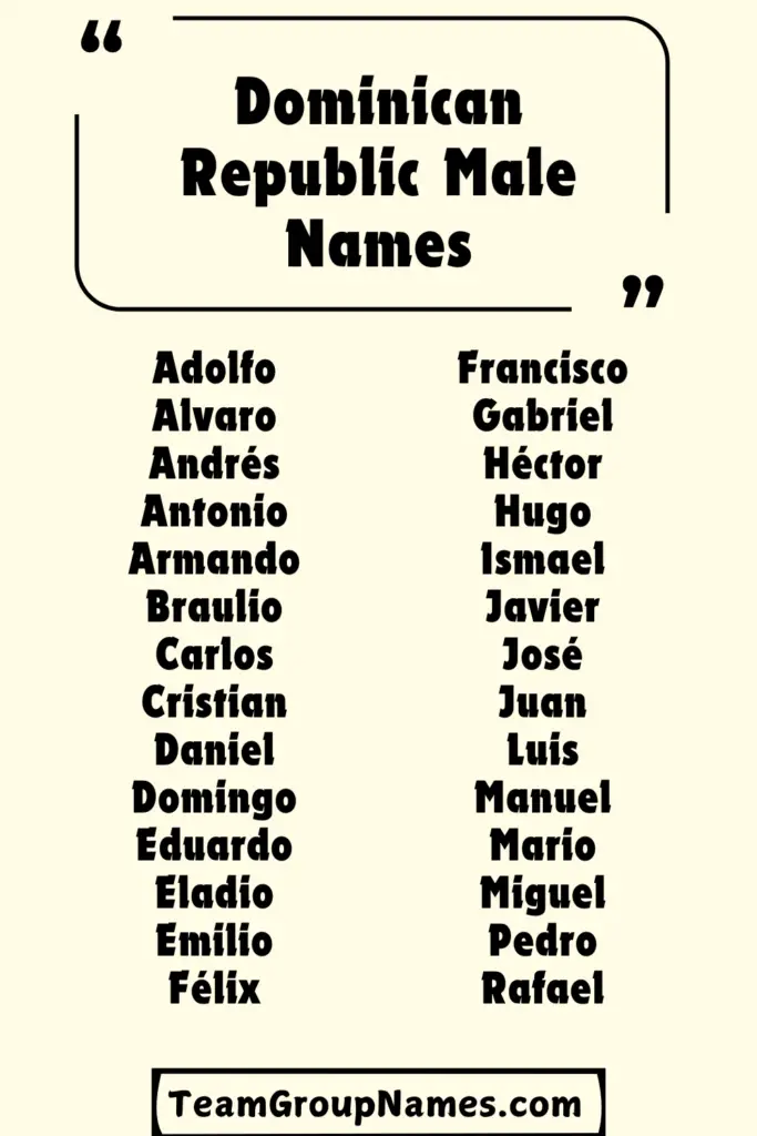 Dominican Republic Male Names