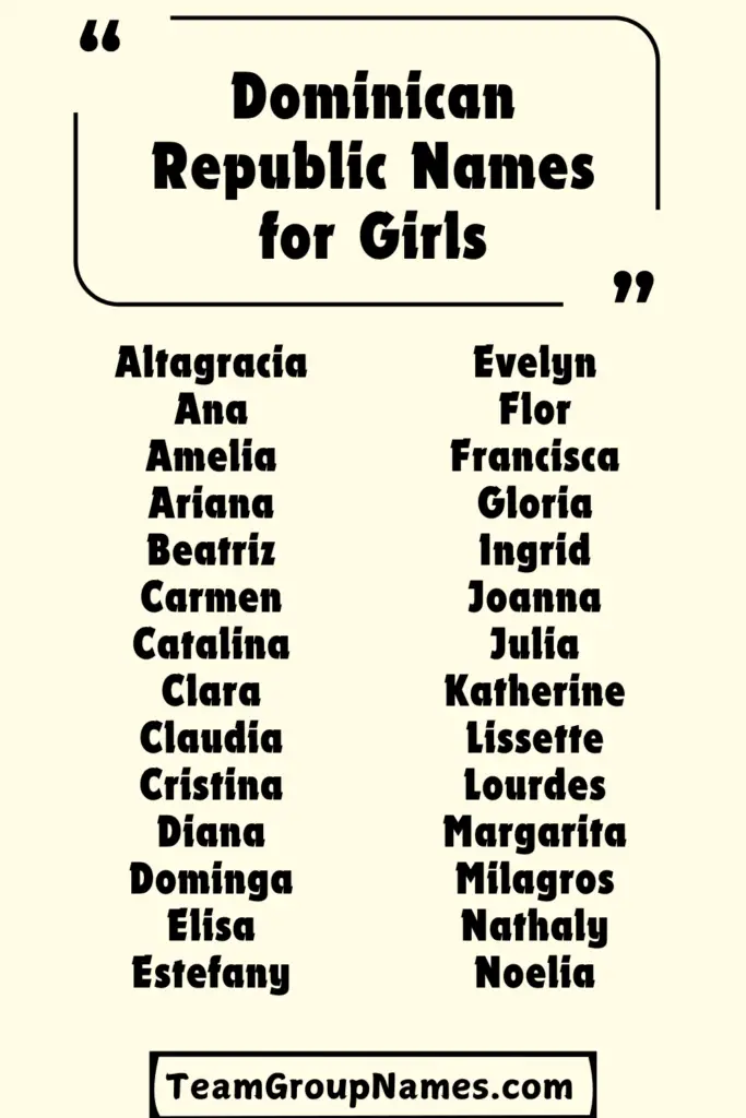 Dominican Republic Names for Girls
