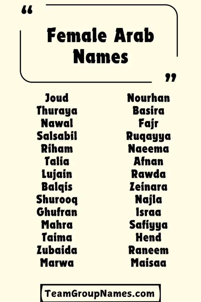 Female Arab Names